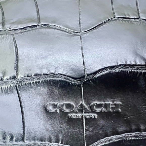 New Coach Manhattan Convertible Slim Messenger Blk Embossed Crocodile leather - Picture 9 of 14
